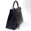 Hermès Borsa Kelly 32 a mano Box Calf nera hardware oro Sellier 1994 ○X