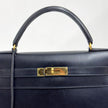 Hermès Borsa Kelly 32 a mano Box Calf nera hardware oro Sellier 1994 ○X