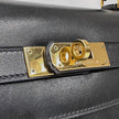 Hermès Borsa Kelly 32 a mano Box Calf nera hardware oro Sellier 1994 ○X