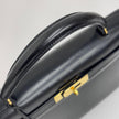 Hermès Borsa Kelly 32 a mano Box Calf nera hardware oro Sellier 1994 ○X