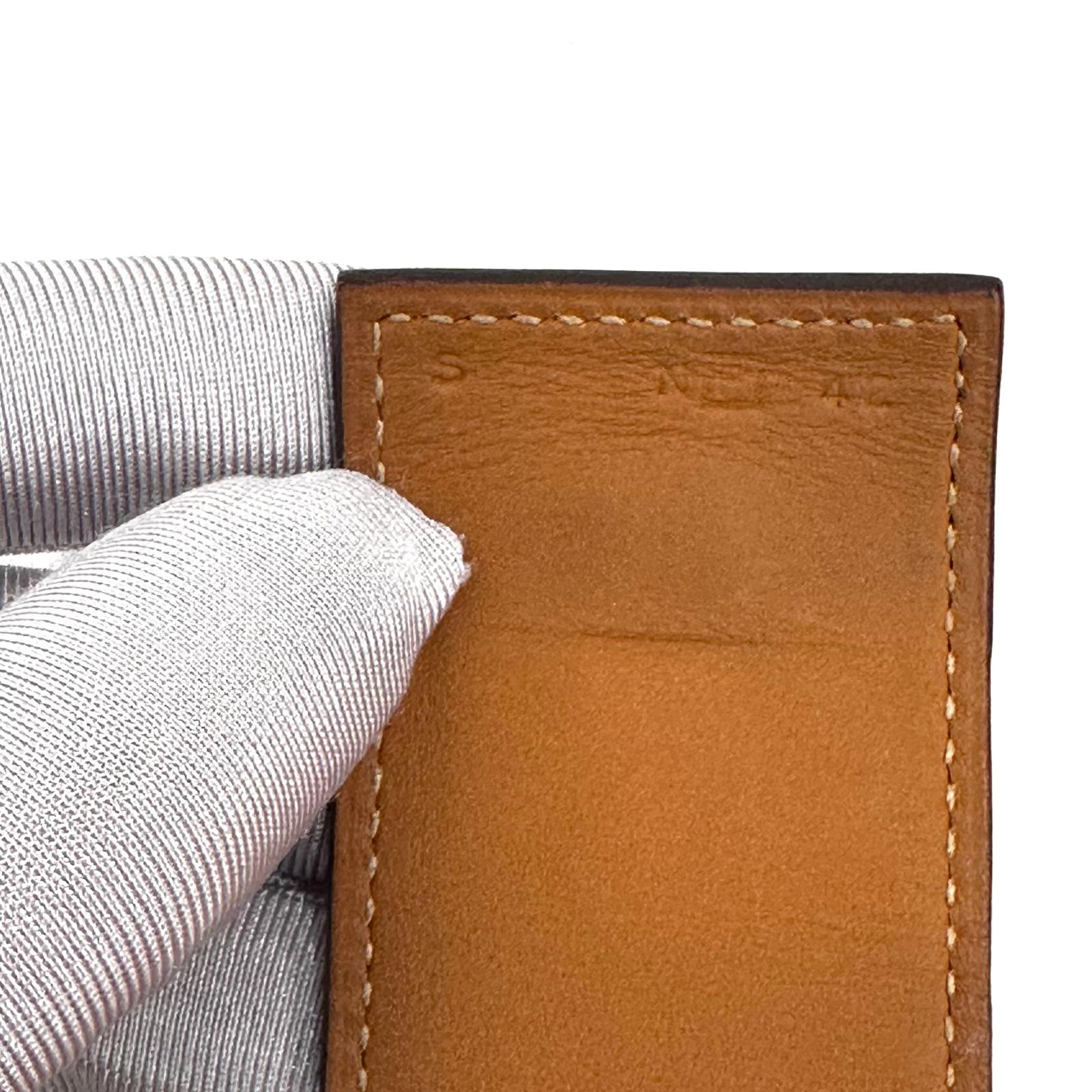 Hermès Bracciale Collier de Chien in Pelle Epsom Rosso con Finiture Dorate