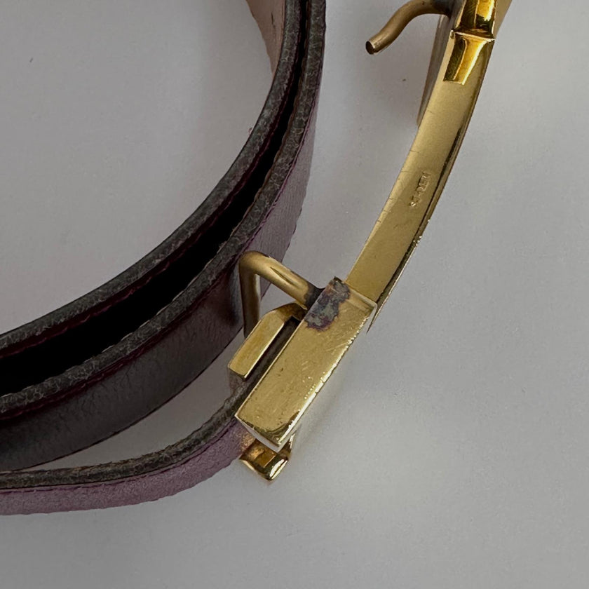 Hermès Cintura Constance in Pelle Bordeaux con Fibbia H Dorata – 1978