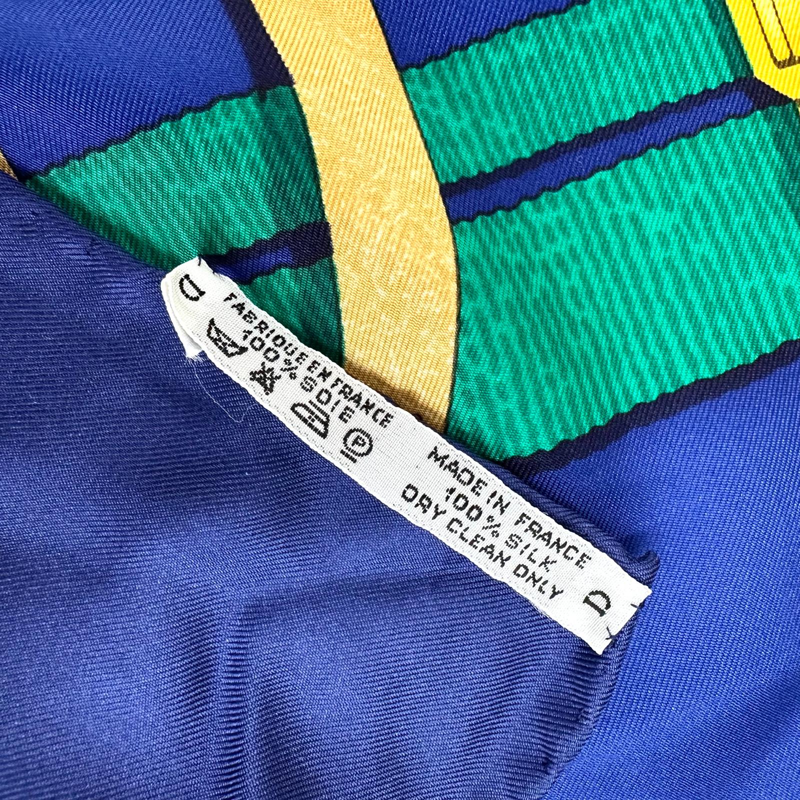Hermès Foulard Paris Grand Manège carré 90 seta blu multicolor