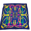 Hermès Foulard Paris Grand Manège carré 90 seta blu multicolor