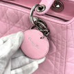Lady Dior Borsa Media Rosa in Pelle Cannage