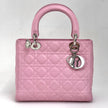Lady Dior Borsa Media Rosa in Pelle Cannage