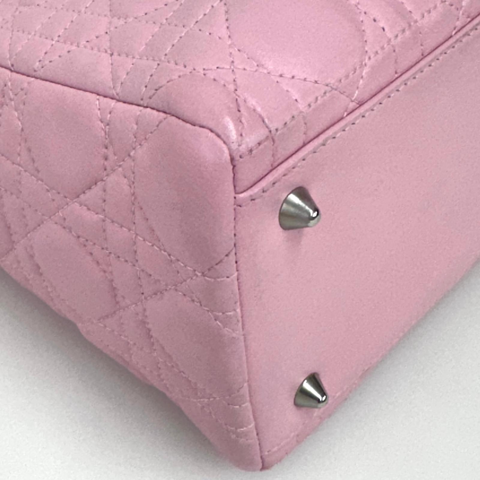 Lady Dior Borsa Media Rosa in Pelle Cannage