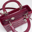 Lady Dior Borsa Media Vernice Rosso Bordeaux con Tracolla