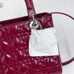 Lady Dior Borsa Media Vernice Rosso Bordeaux con Tracolla
