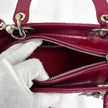 Lady Dior Borsa Media Vernice Rosso Bordeaux con Tracolla
