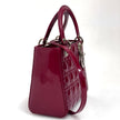 Lady Dior Borsa Media Vernice Rosso Bordeaux con Tracolla