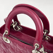 Lady Dior Borsa Media Vernice Rosso Bordeaux con Tracolla