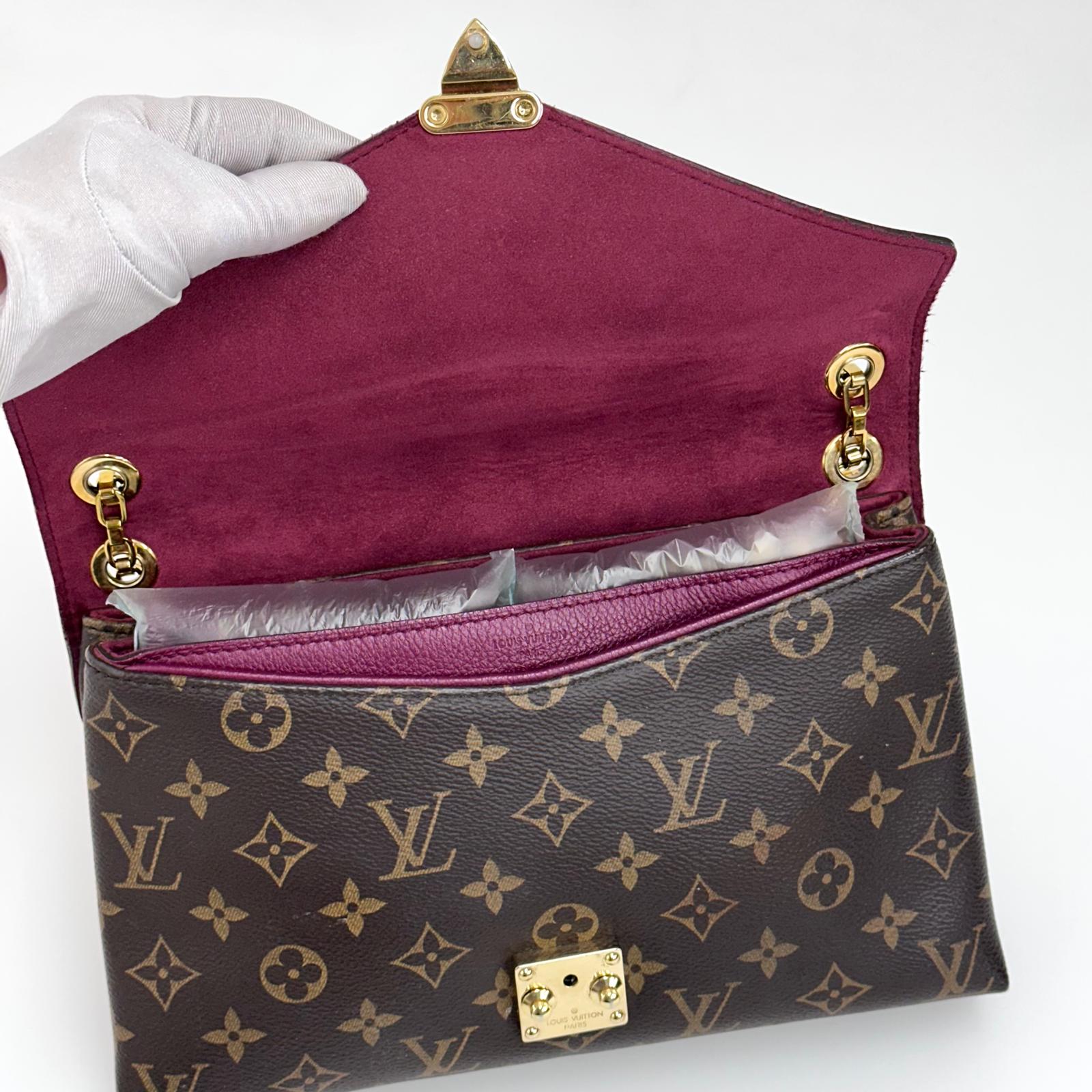 Louis Vuitton Borsa Pallas Clutch Monogram e pelle bordeaux