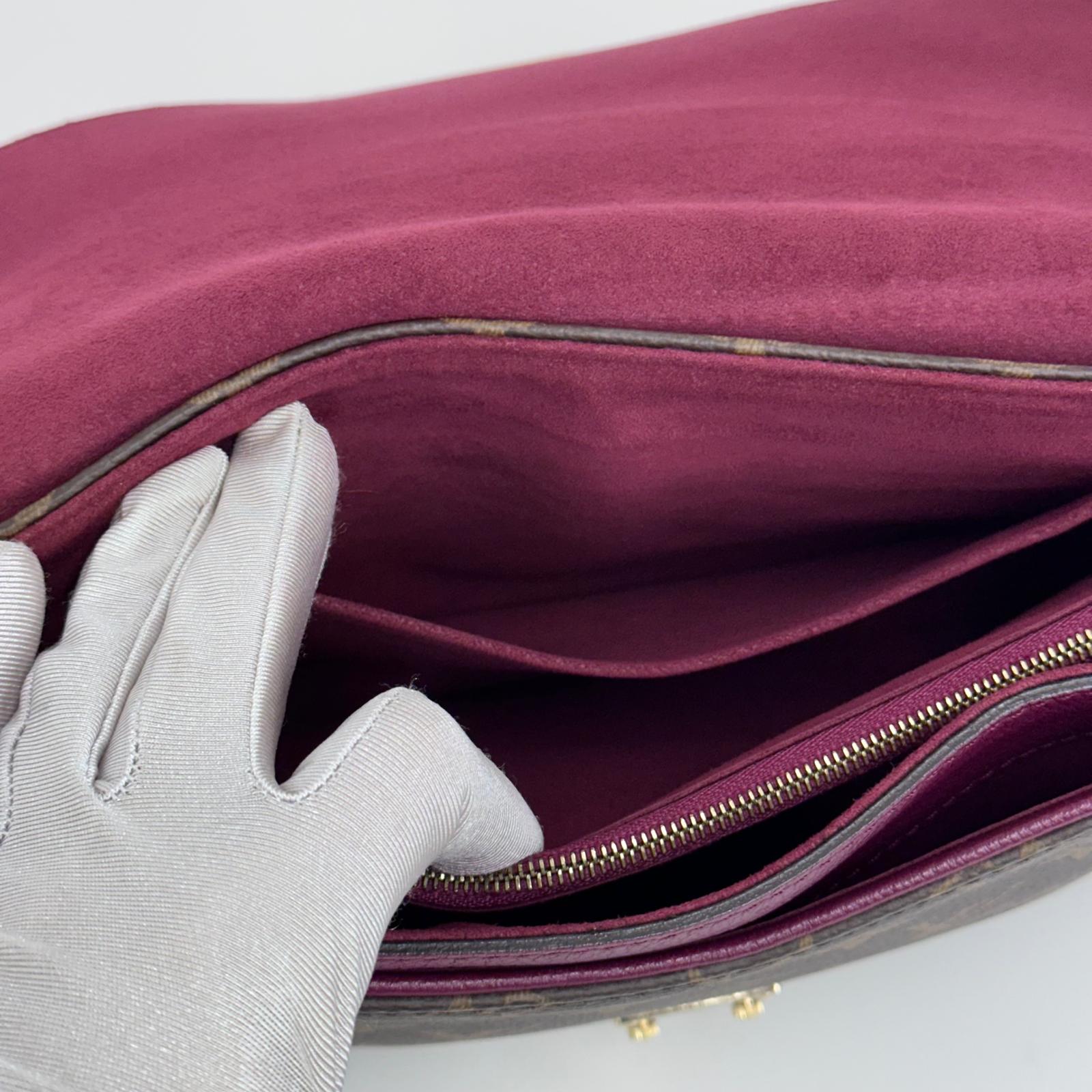 Louis Vuitton Borsa Pallas Clutch Monogram e pelle bordeaux