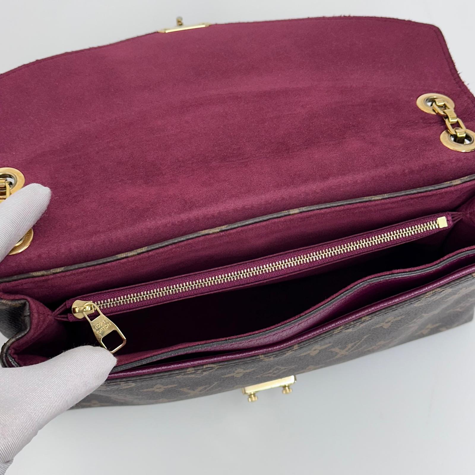 Louis Vuitton Borsa Pallas Clutch Monogram e pelle bordeaux