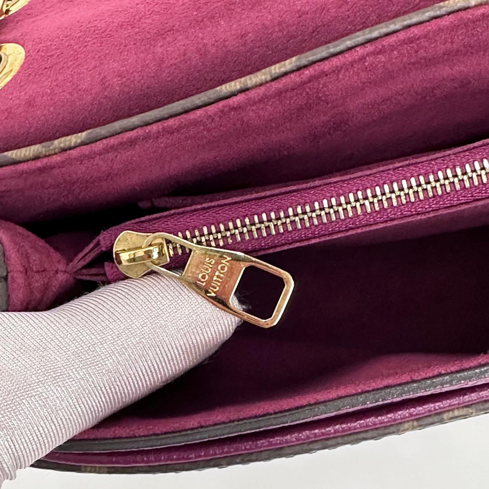 Louis Vuitton Borsa Pallas Clutch Monogram e pelle bordeaux