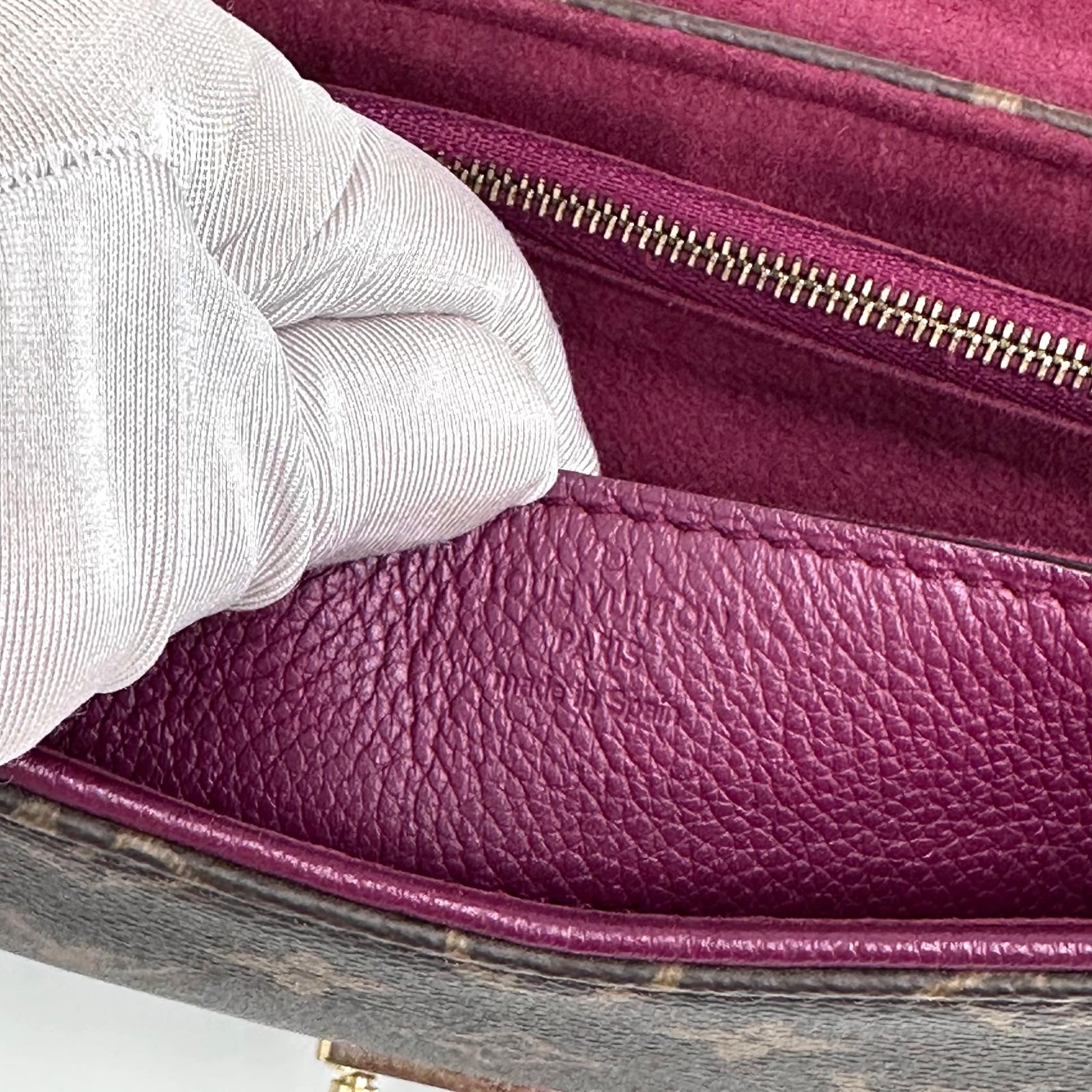 Louis Vuitton Borsa Pallas Clutch Monogram e pelle bordeaux