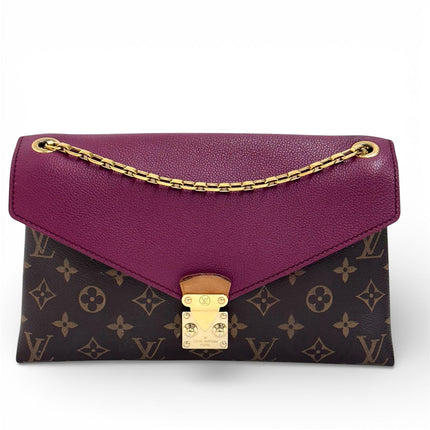 Louis Vuitton Borsa Pallas Clutch Monogram e pelle bordeaux