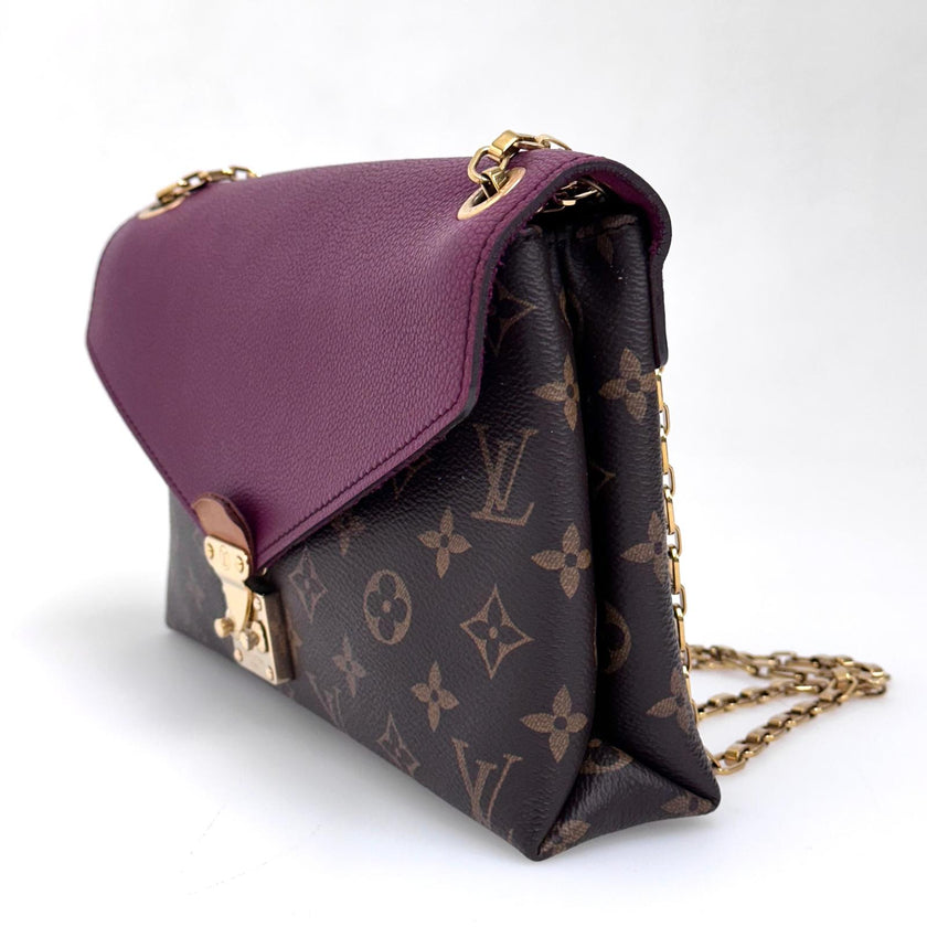 Louis Vuitton Borsa Pallas Clutch Monogram e pelle bordeaux