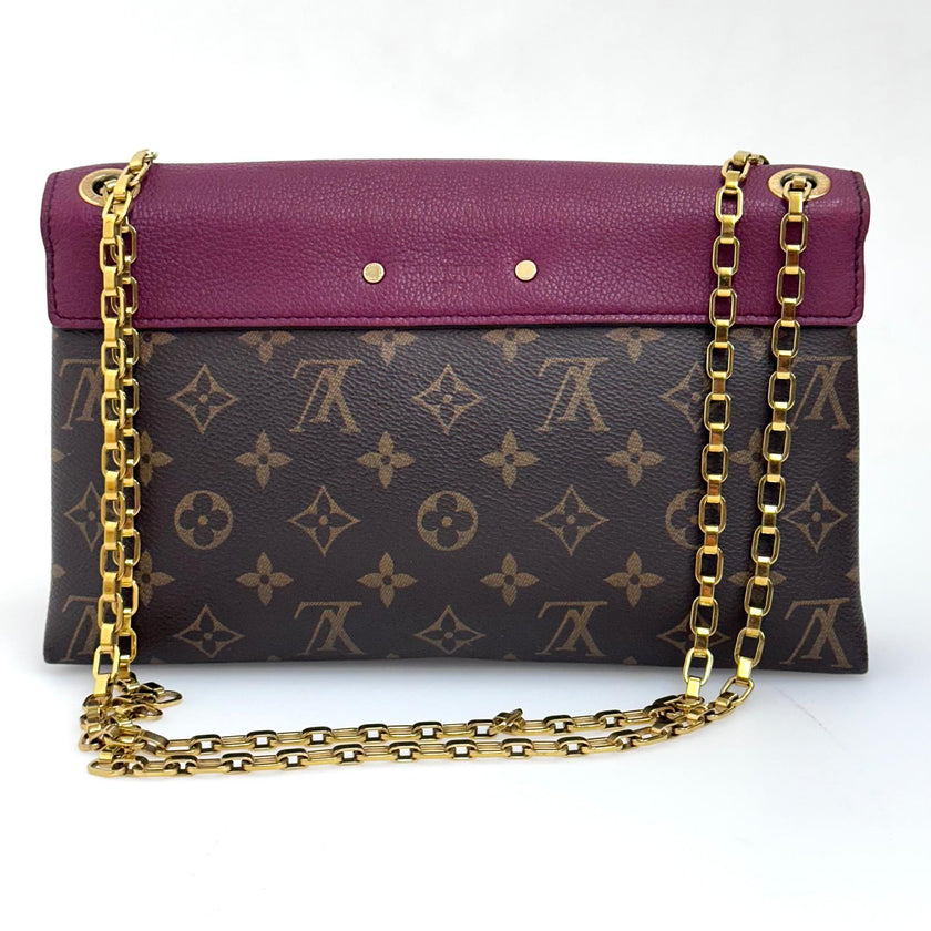 Louis Vuitton Borsa Pallas Clutch Monogram e pelle bordeaux