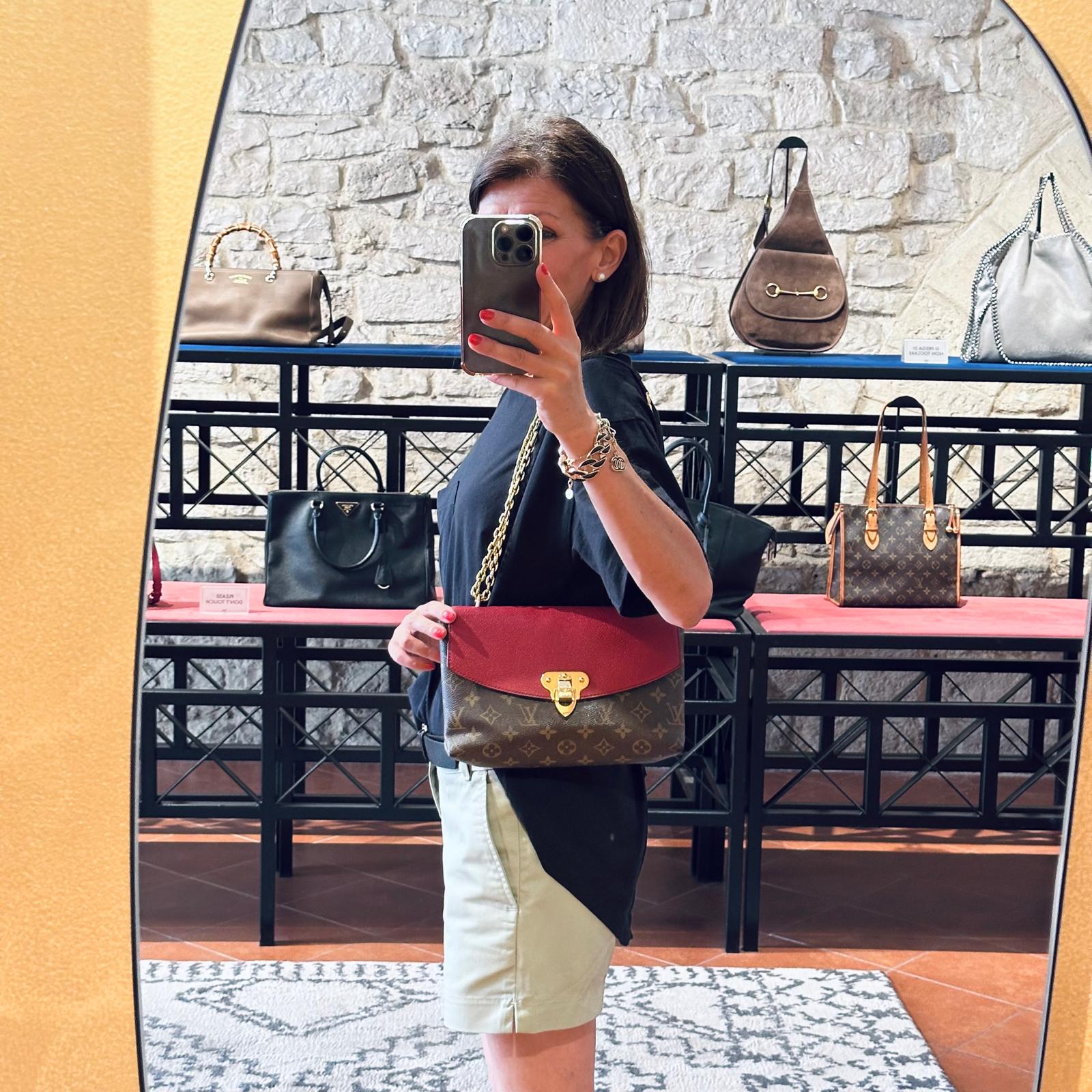Louis Vuitton Borsa Saint Placide Monogram e Pelle Cherry