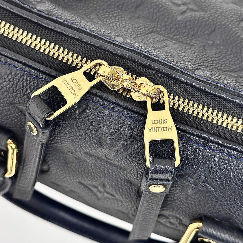 Louis Vuitton Borsa Speedy Bandoulière 25 in Pelle Monogram Empreinte Blu