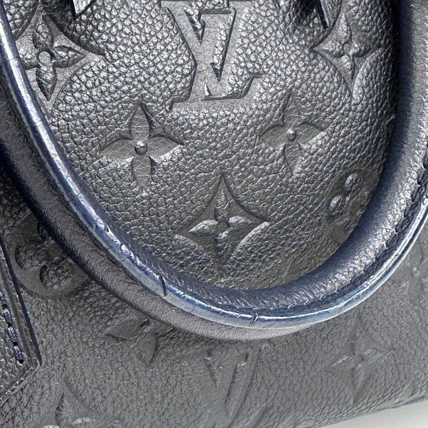 Louis Vuitton Borsa Speedy Bandoulière 25 in Pelle Monogram Empreinte Blu
