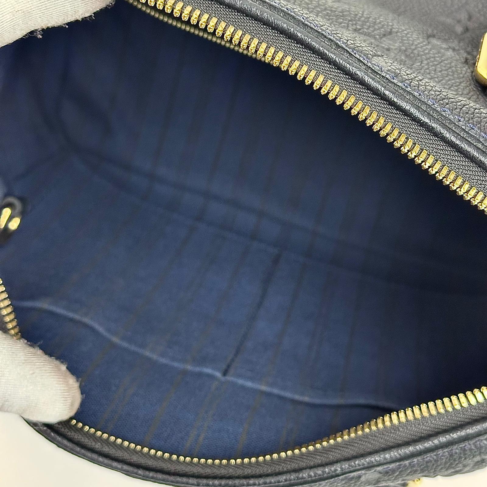 Louis Vuitton Borsa Speedy Bandoulière 25 in Pelle Monogram Empreinte Blu