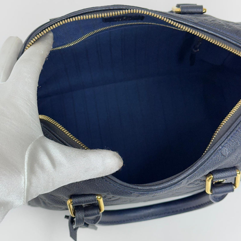 Louis Vuitton Borsa Speedy Bandoulière 25 in Pelle Monogram Empreinte Blu