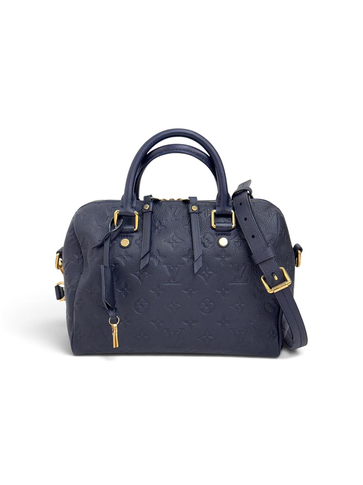 Louis Vuitton Borsa Speedy Bandoulière 25 in Pelle Monogram Empreinte Blu