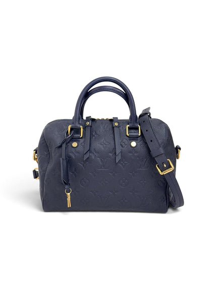 Louis Vuitton Borsa Speedy Bandoulière 25 in Pelle Monogram Empreinte Blu