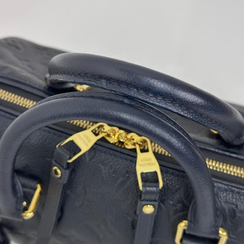 Louis Vuitton Borsa Speedy Bandoulière 25 in Pelle Monogram Empreinte Blu