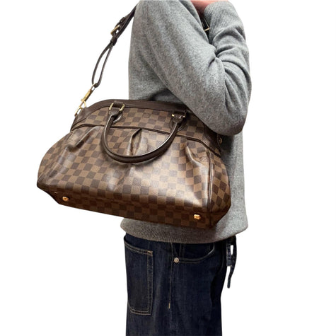 Louis Vuitton Borsa Trevi PM a mano e tracolla in tela Damier Ebene