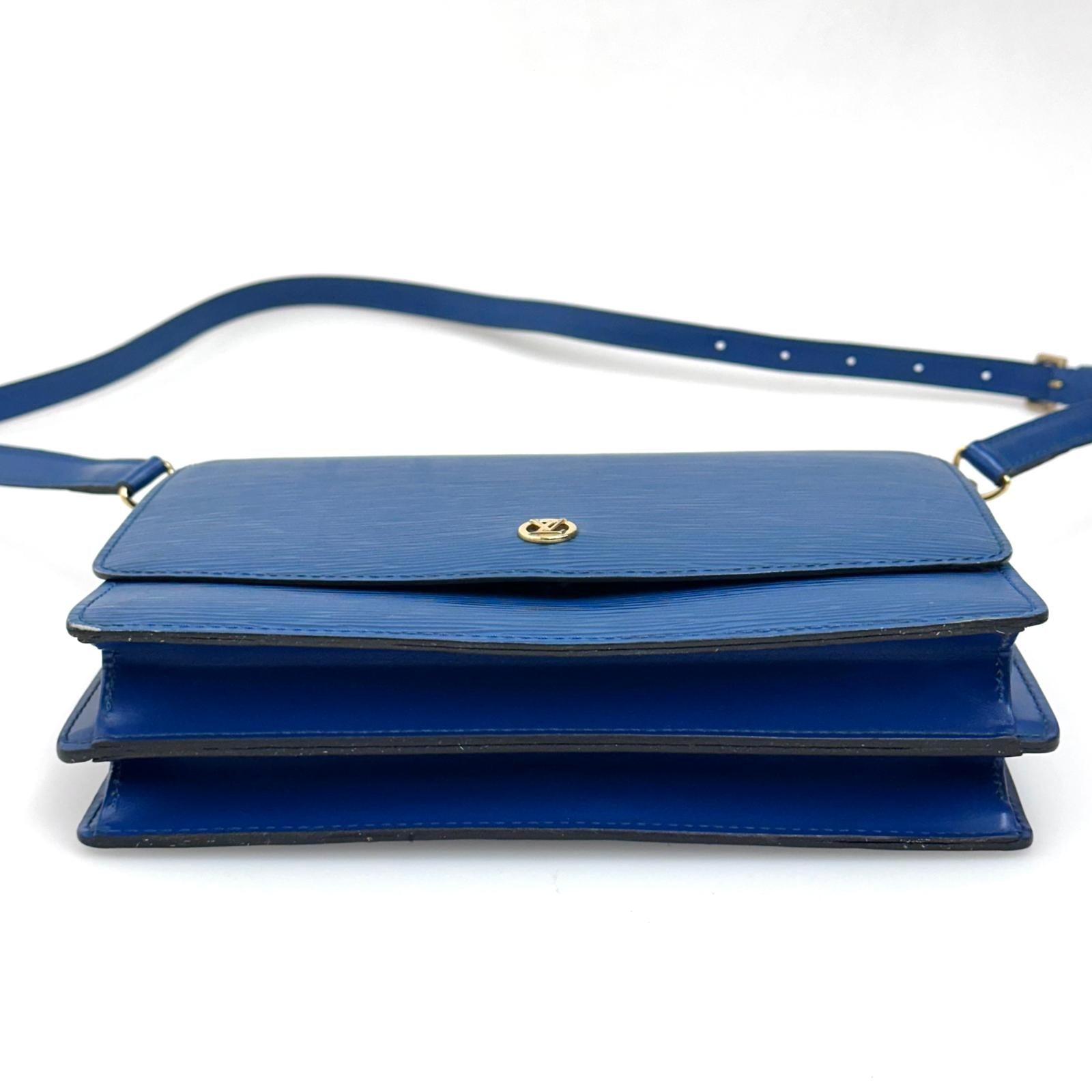 Louis Vuitton Borsa a Tracolla Saint Cloud Epi Toledo Blue