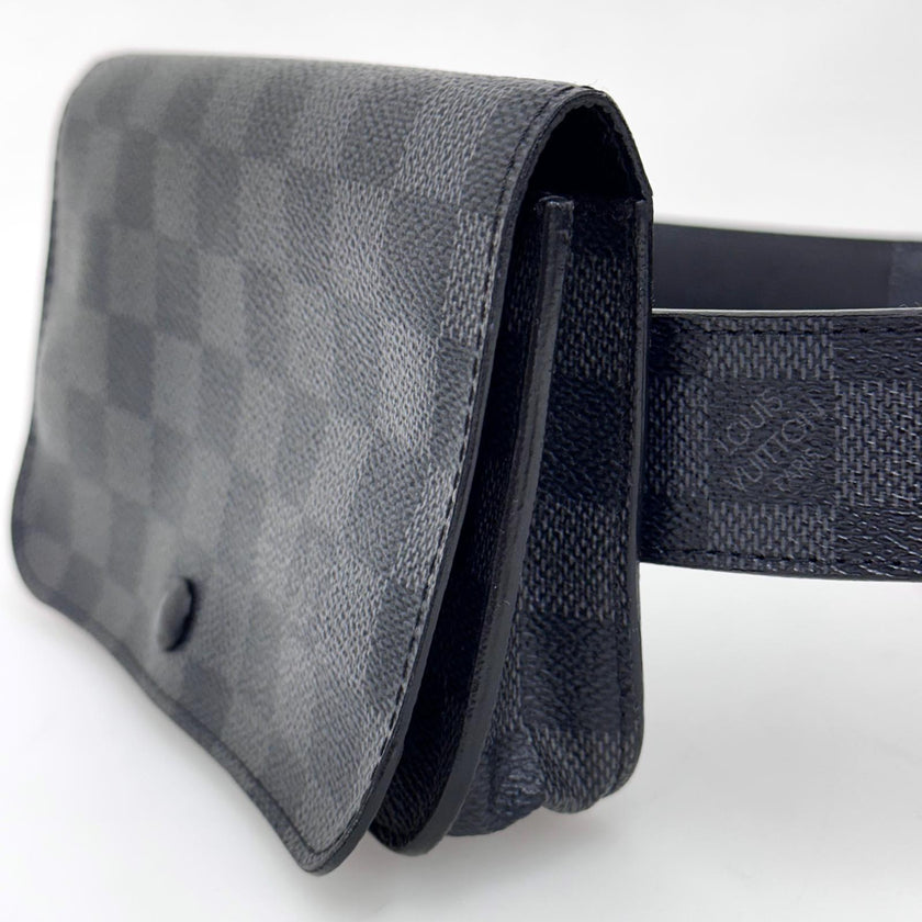 Louis Vuitton Borsa a cintura modello Pochette Florentine Damier Graphite
