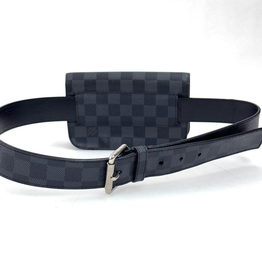 Louis Vuitton Borsa a cintura modello Pochette Florentine Damier Graphite