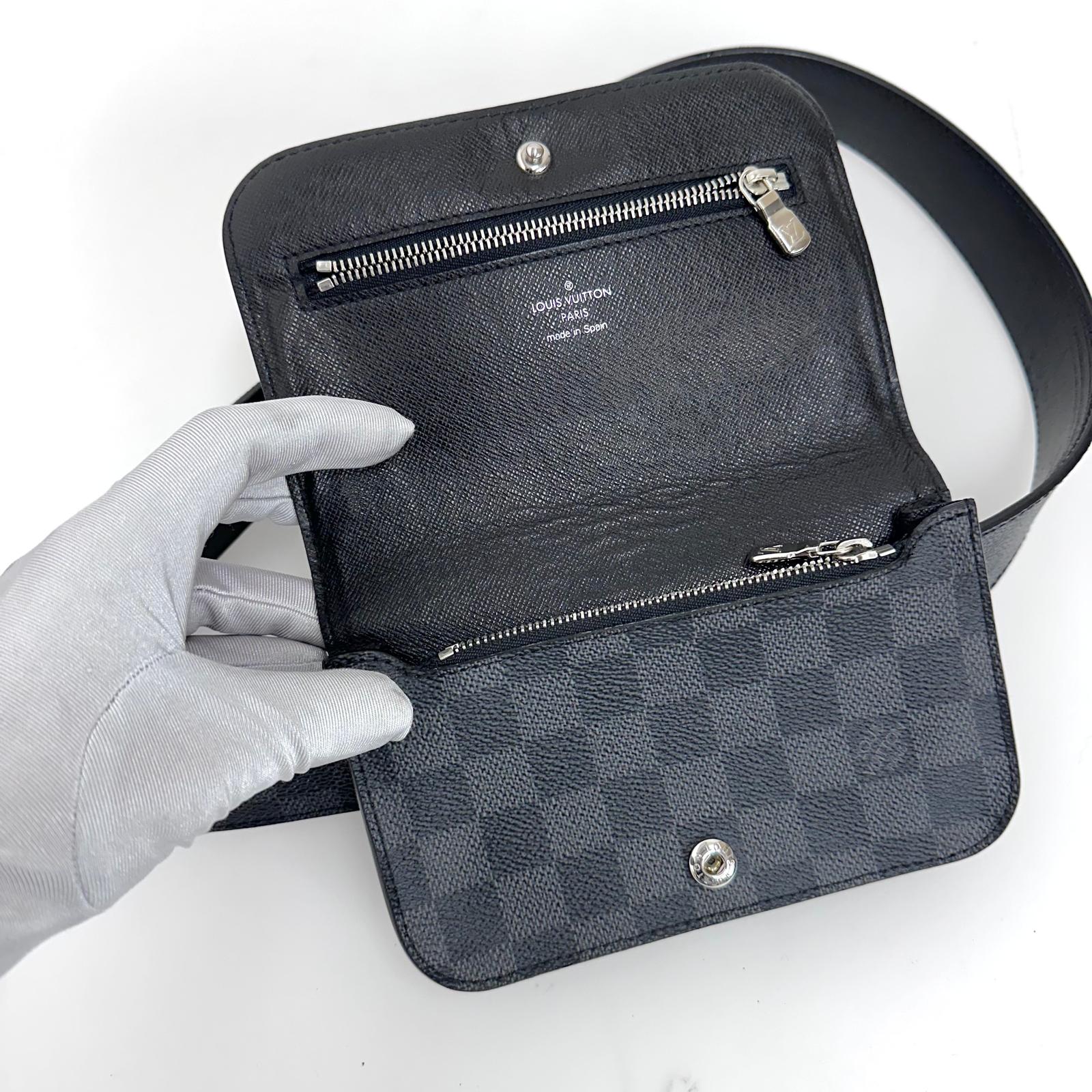 Louis Vuitton Borsa a cintura modello Pochette Florentine Damier Graphite