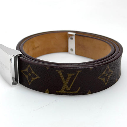 Louis Vuitton Cintura in tela Monogram con fibbia argento Mis. 80