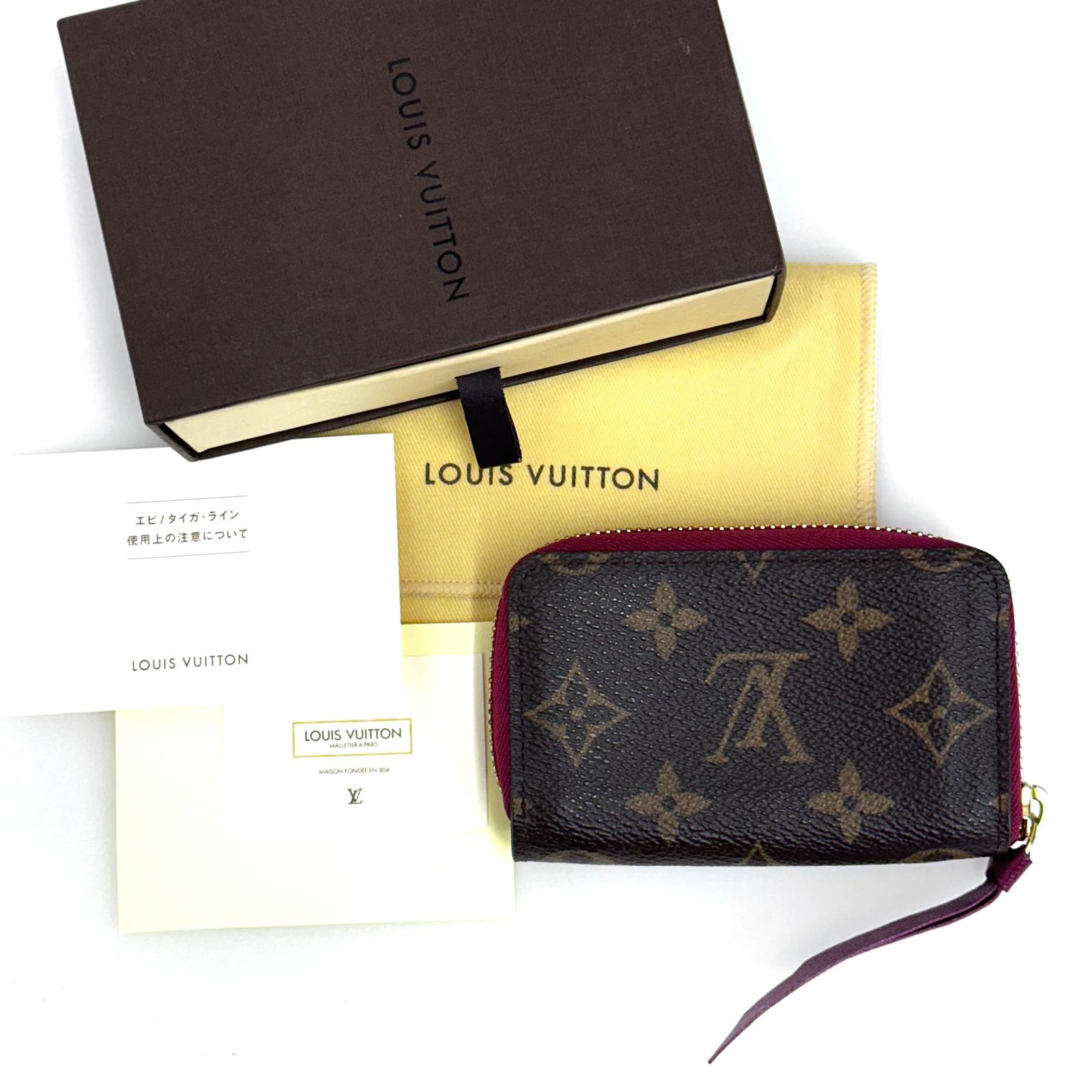 Louis Vuitton Porta Carte Zippy Coin Purse Monogram con Profili Bordeaux