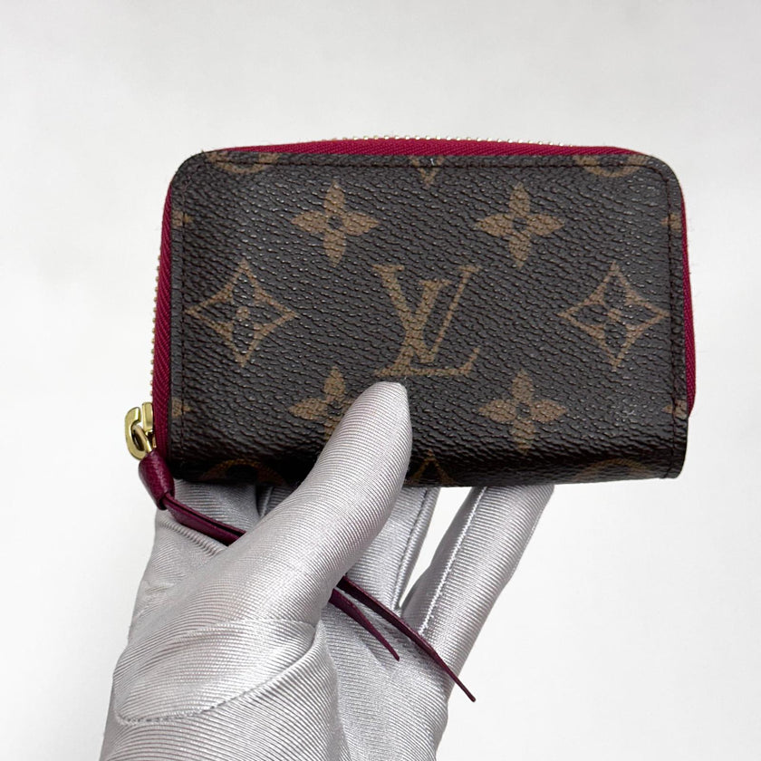 Louis Vuitton Porta Carte Zippy Coin Purse Monogram con Profili Bordeaux