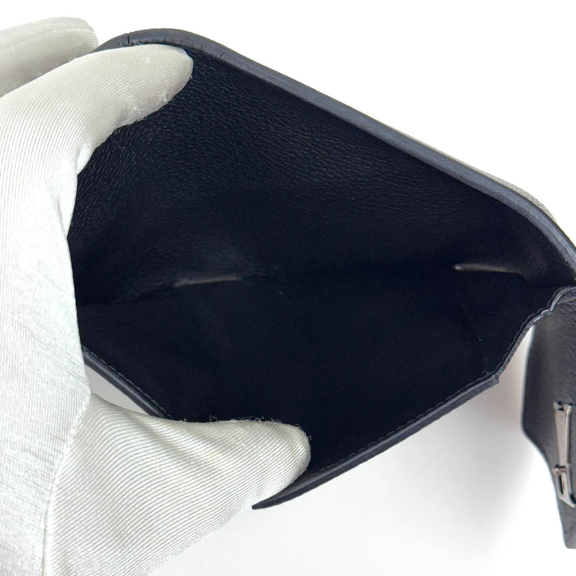 Louis Vuitton Portafoglio Lockme Compact in pelle nera