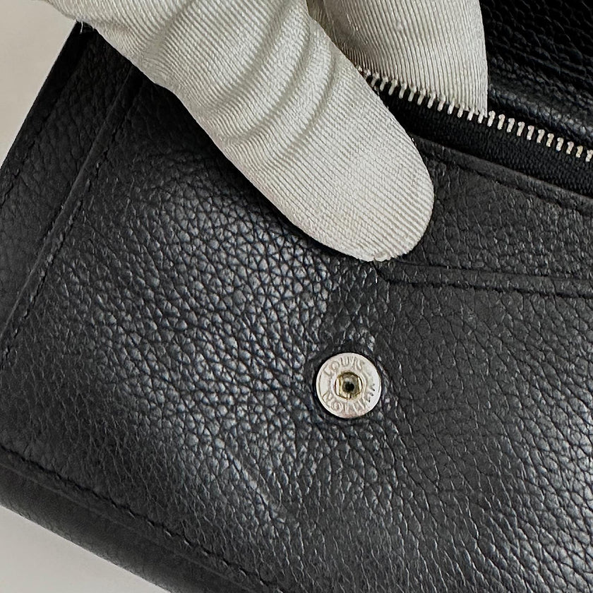 Louis Vuitton Portafoglio Lockme Compact in pelle nera