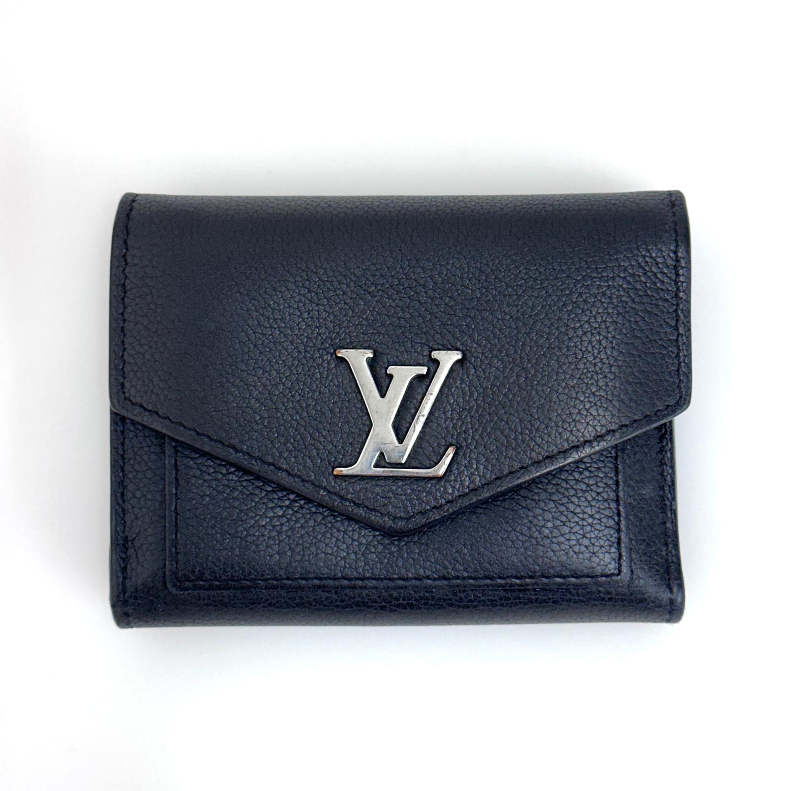 Louis Vuitton Portafoglio Lockme Compact in pelle nera
