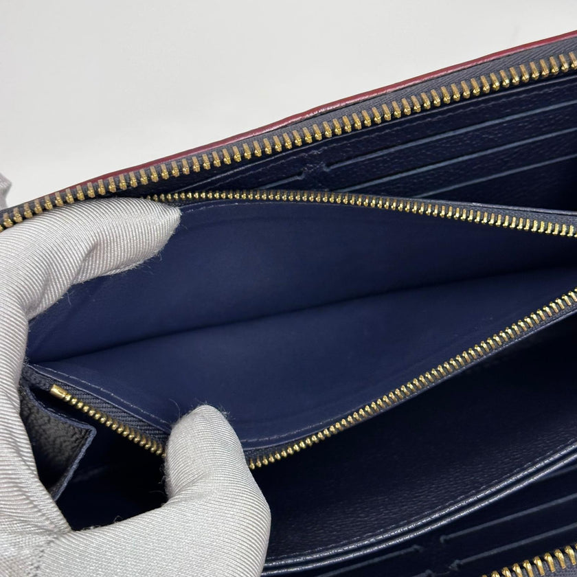 Louis Vuitton Portafoglio Zippy Wallet in Pelle Monogram Empreinte Blu