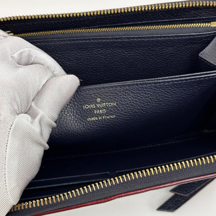 Louis Vuitton Portafoglio Zippy Wallet in Pelle Monogram Empreinte Blu