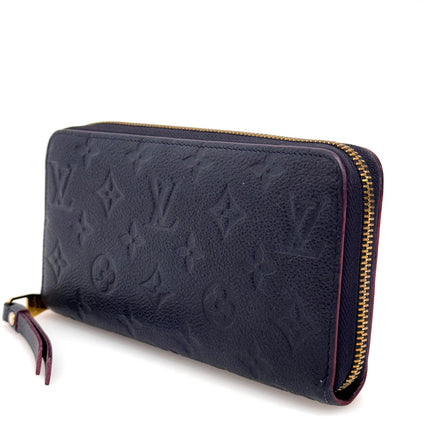 Louis Vuitton Portafoglio Zippy Wallet in Pelle Monogram Empreinte Blu