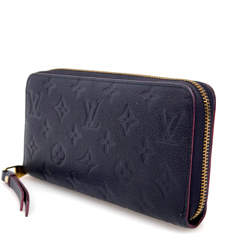 Louis Vuitton Portafoglio Zippy Wallet in Pelle Monogram Empreinte Blu