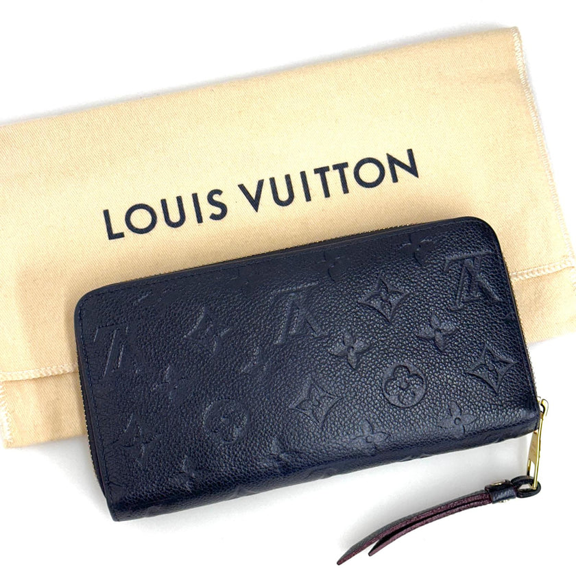 Louis Vuitton Portafoglio Zippy Wallet in Pelle Monogram Empreinte Blu