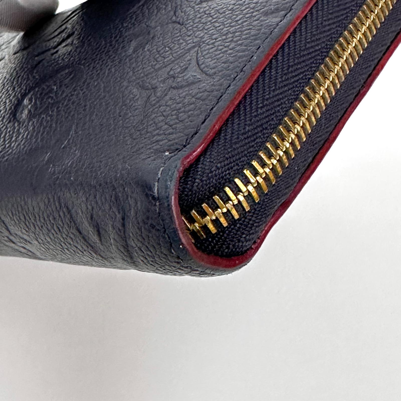 Louis Vuitton Portafoglio Zippy Wallet in Pelle Monogram Empreinte Blu