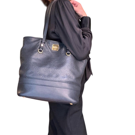 Louis Vuitton borsa a spalla Citadine GM in pelle Monogram Empreinte blu navy